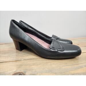 Clark's Womens Shoes Levee Delta Black Leather Size 10